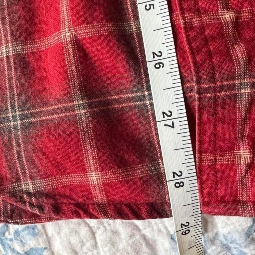 Red and Green Plaid L.L. Bean Button Down Long Sleeve Flannel Shirt, 100% cotton - Picture 8 of 8